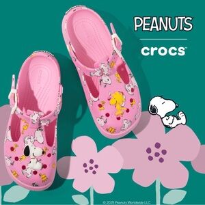 Crocs X Peanuts collab Mary Jane Clog NWT W8 M6